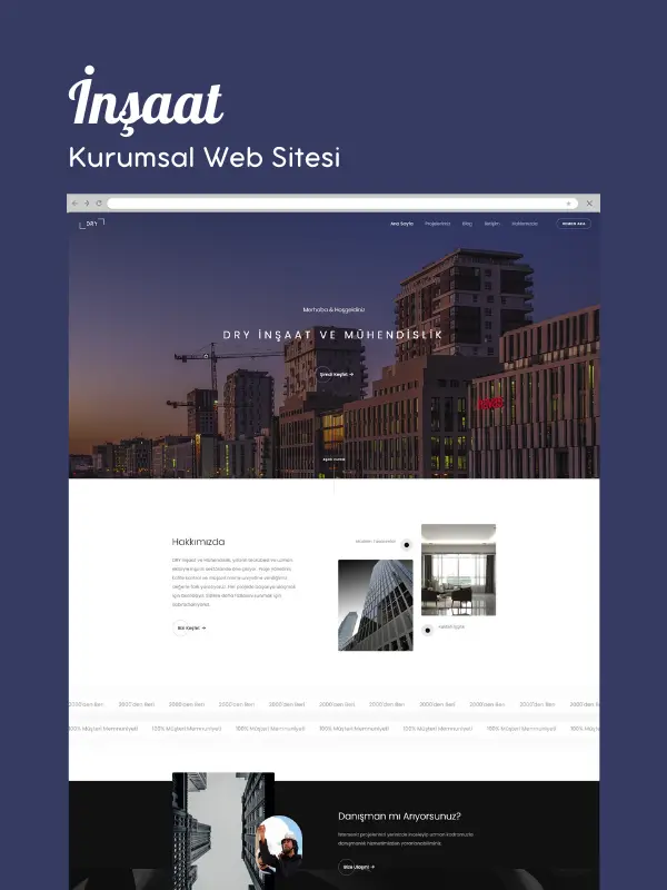 İnşaat Firması Hazır Web Sitesi